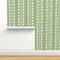 Botanical Stripe Grass Green Simple Traditional Leaves Custom Pre-pasted Wallpaper by Spoonflower Pre-Pasted Wallpaper 2FT Wide